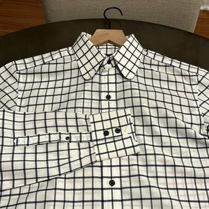 $695 Tom Ford Poplin Dress Shirt Collar Pinholes Men’s 15.5/39
